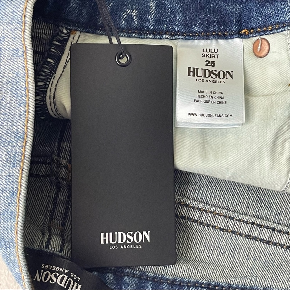 Hudson Jeans Light Blue Distressed Denim Mini Skirt - Picture 4 of 14